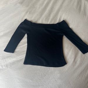Black off the shoulder crop